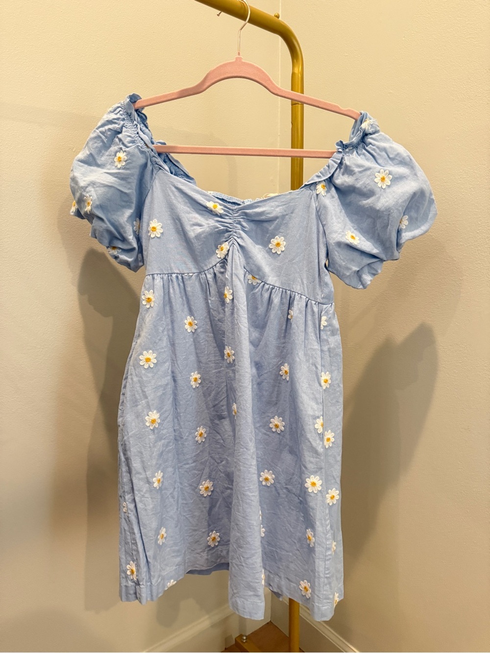 Altar’d State XS Light Blue Daisy Embroidered Dress